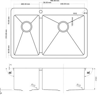 Мойка кухонная Zorg Inox PVD PVD 78-2-51-R GRAFIT